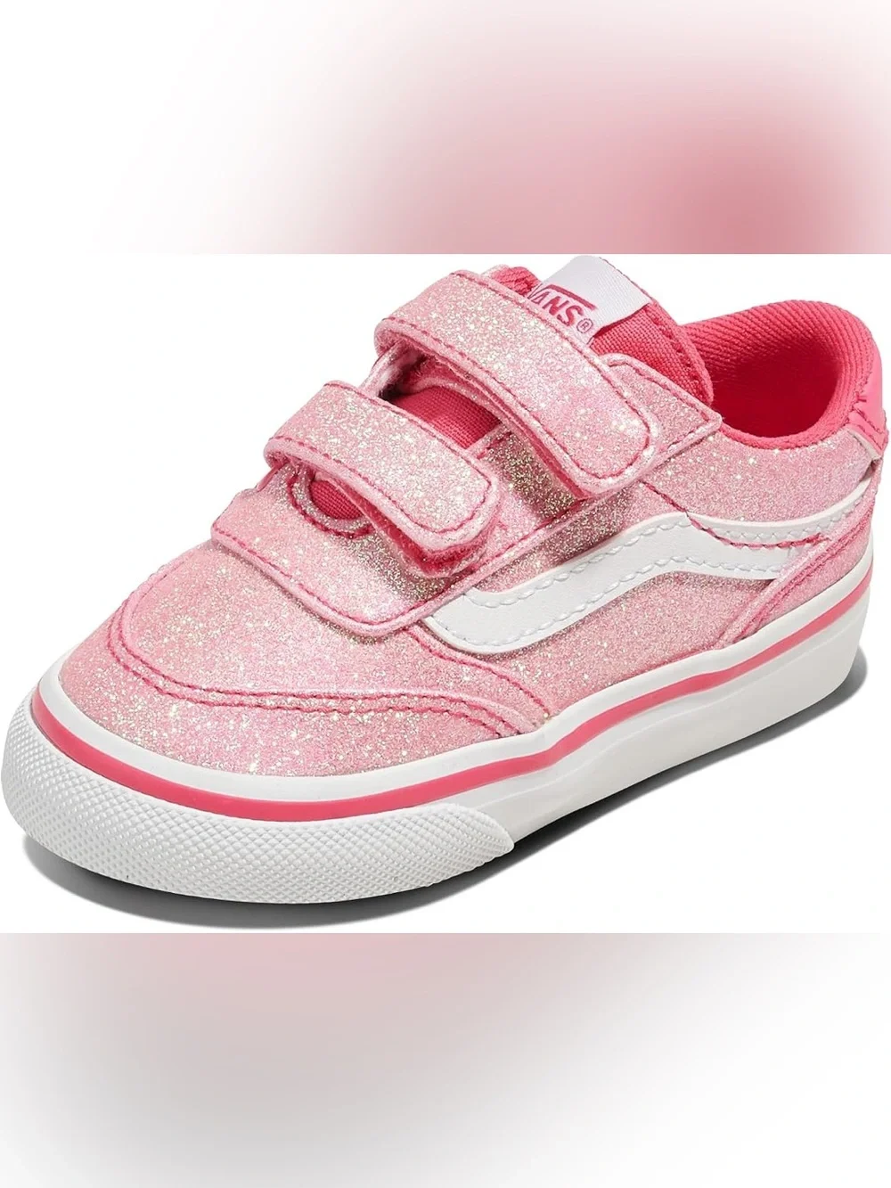 Kids Vans Brooklyn LS V Glitter Candied Pink Shoes